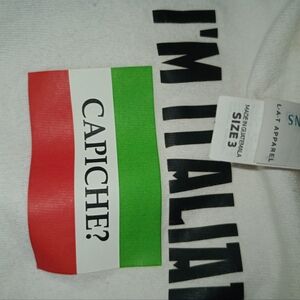 Kids I'm Italian tshirt size 3. White tee